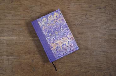 Notebook A5 with green marbled paper from Italy